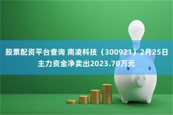 股票配资平台查询 南凌科技（300921）2月25日主力资金净卖出2023.70万元
